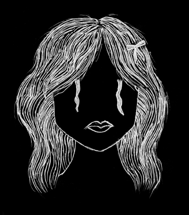 Illustration — crying girl