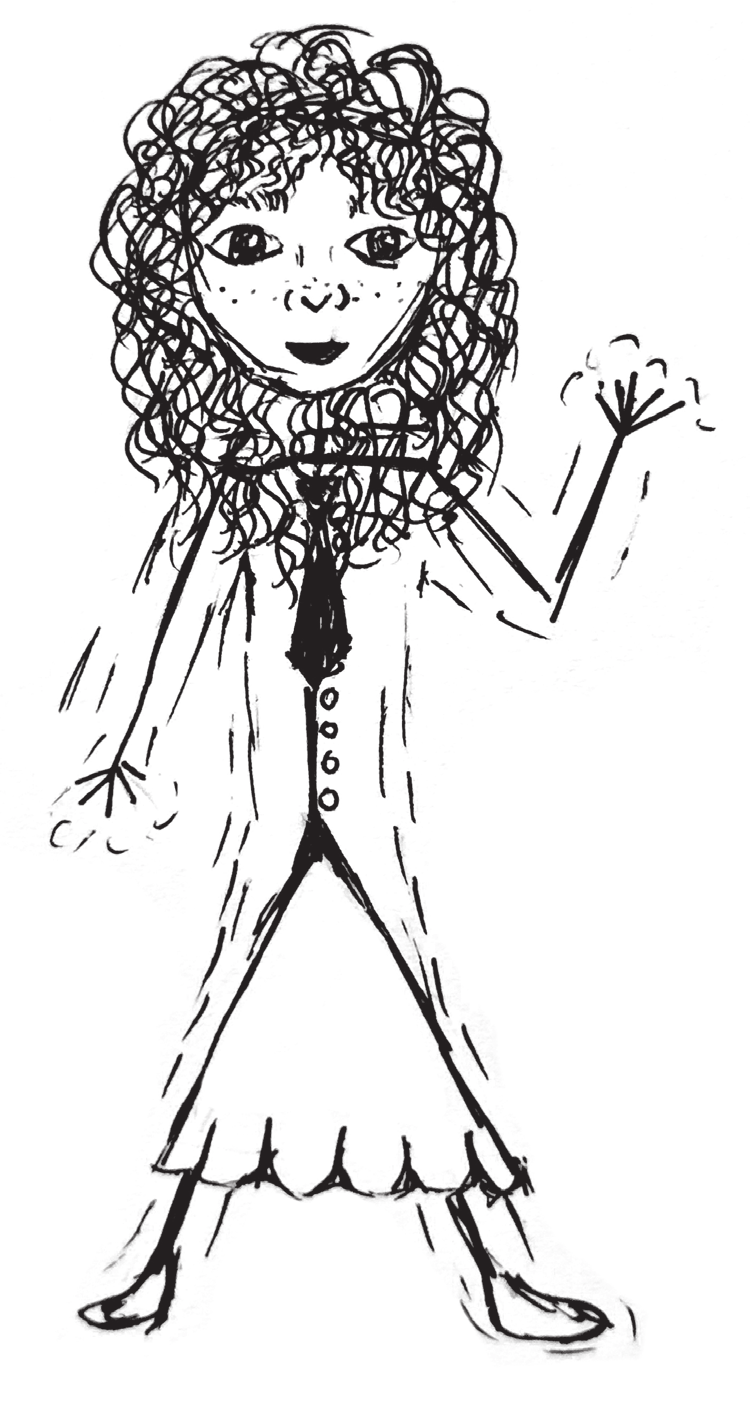 Illustration — Sofi waving